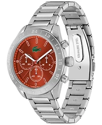 Lacoste Men's Quartz Boston Silver-Tone Stainless Steel Bracelet Watch 42mm
