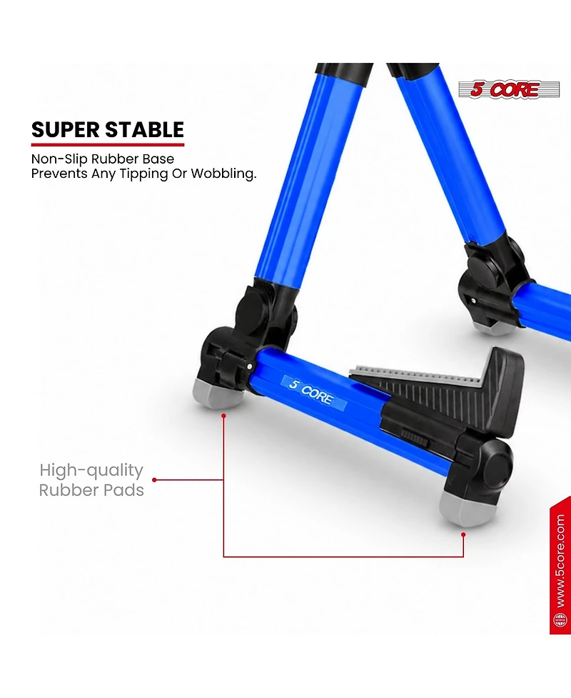 5 core Guitar Stand Adjustable A Frame Shape w Rubber Pad Arms Supports Acoustic Electric Bass