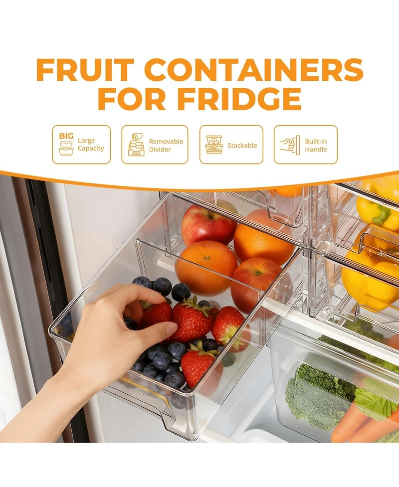 Xdovet Stackable Plastic Organizers with Handles Movable Dividers