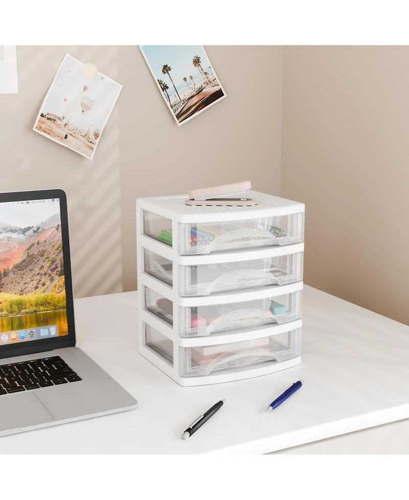 Xdovet Desk 4 Drawer Organizer Plastic Office Home Storage