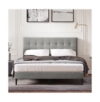 Glenwillow Home Upholstered Complete Bed Queen Stone