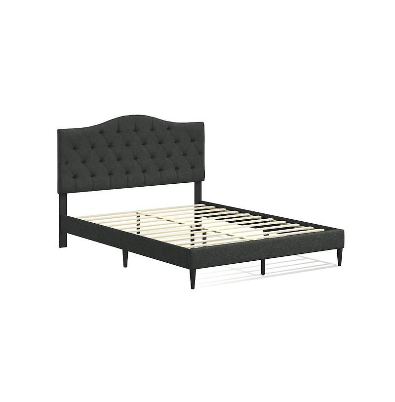 Glenwillow Home Upholstered Complete Bed Queen Stone