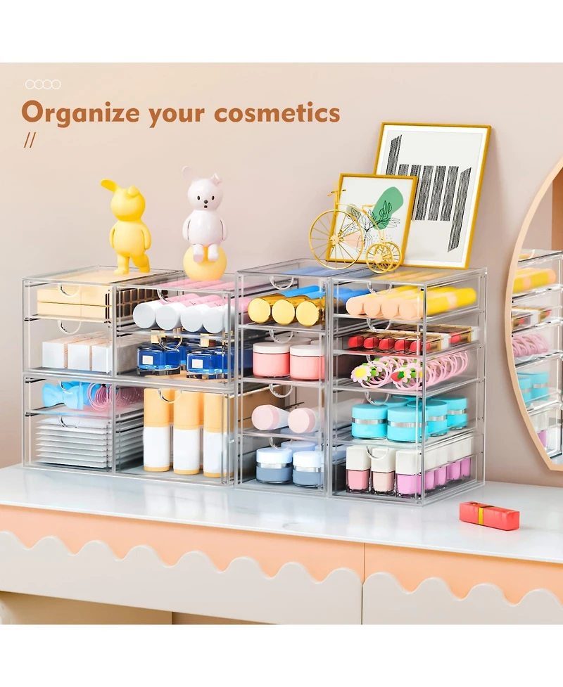 Xdovet 22 Drawers Plastic Stackable Storage Organizer Cabinet