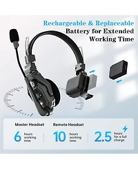 Hollyland Solidcom C1 Full-Duplex Wireless Intercom System with 4 Headsets