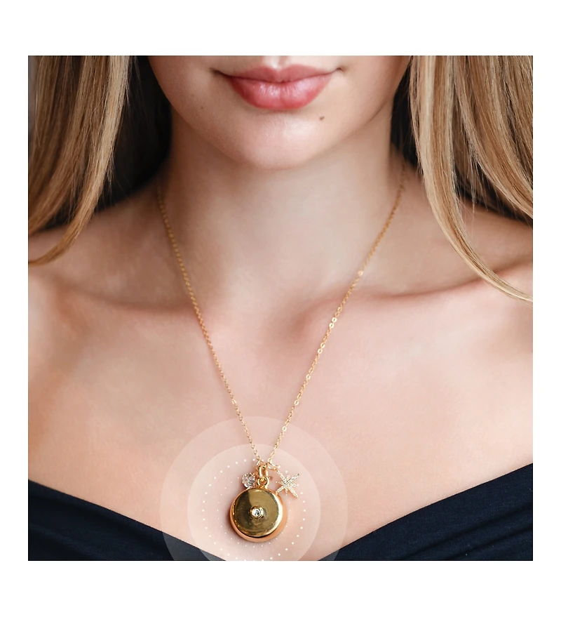 InvisaWear Gold Star Burst Charm Necklace