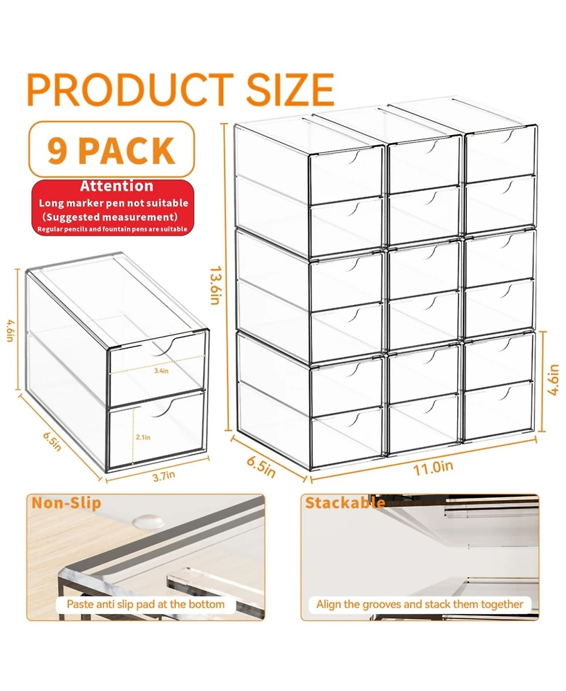 Xdovet Small Drawers Organizer Stackable Storage Stationery Pen Pencil Craft Glasses