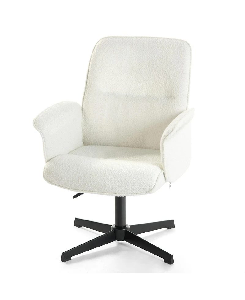 HomeRoots Boucle Adjustable Height Swivel Executive Office Chair