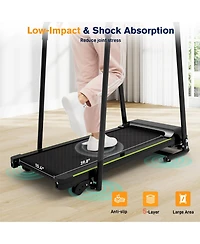 Rellysport Senior Treadmill for Elderly, Walking Treadmill with Long Side Handrails and Front Handrails for Small Spaces