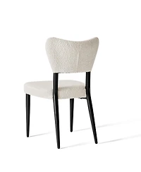 Morden Fort Curved Back Dining Chair Set of 2, Modern Fabric Upholstered Dining Room Chair Kitchen Chairs, Farmhouse Dinner Chair