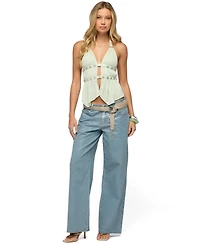 Edikted Women's Izora Button Split Front Top