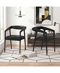 Slickblue Modern Upholstered Armchairs Set of 2 with Padded Seat Cushion