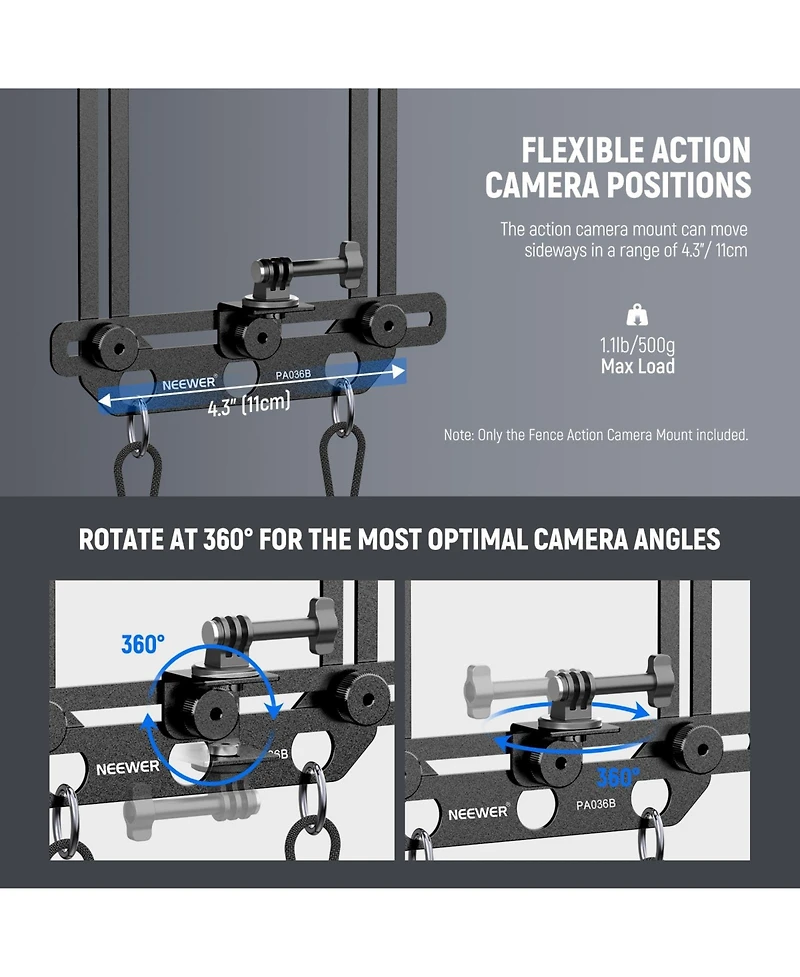 Neewer PA036B Camera Mounting Accessory for select GoPro, Dji and Insta360 action cameras
