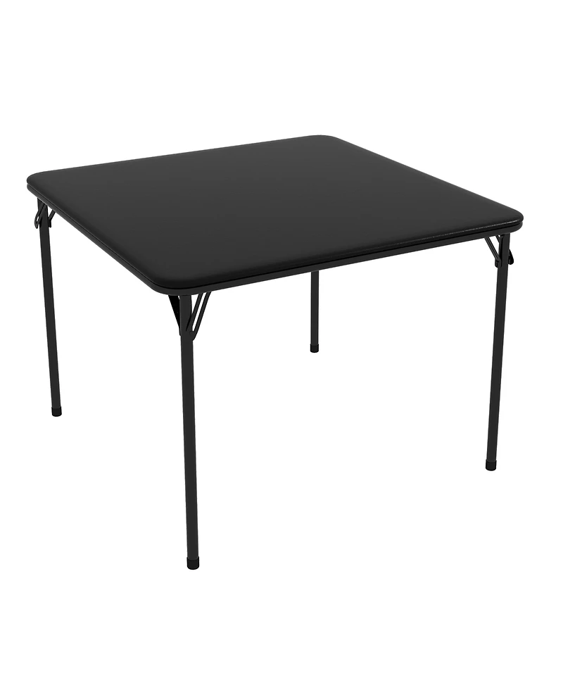 homfan Square Folding Card Table with Pu Leather Surface, Metal Frame