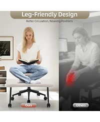 homfan Cross-Legged Office Chair with Cloud Backrest, Adjustable Height, Retractable Footrest, 360degree(s) Seat for Home