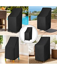 gaomon 8 Pack 600D Coated Oxford Cloth Waterproof Stackable Patio Chair Cover