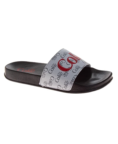 Coca-Cola Men's Classic Script Pillow Slides UltraSoft Quick Dry Comfort Sandals