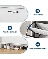 gaomon Shoe Cabinet with 2 Flip Drawers, Freestanding Shoes Rack for Entryway Hallway