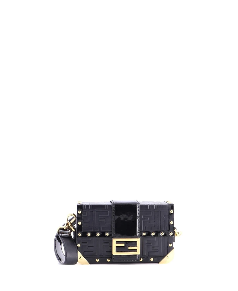Pre-Owned Fendi Mini Baguette Trunk Bag Zucca Embossed Leather