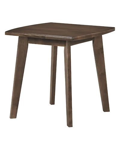 Slickblue Solid Rubber Wood Side Table with Thickened Top and Curved Edge Design