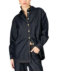 Line & Dot Women's Roxie Collared Oversized Shirt