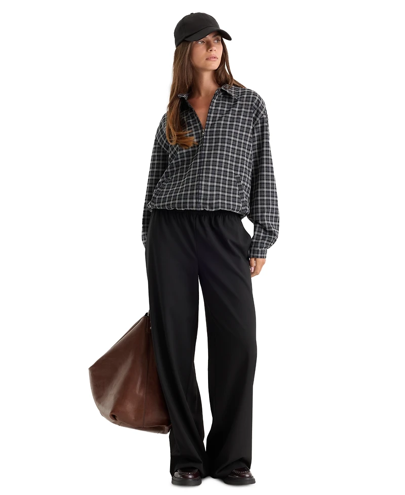 Good American Women's Lightweight Collared Bomber Jacket