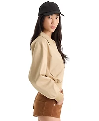 Good American Women's Twill Cropped Collared Bomber Jacket