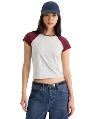 Good American Women's Raglan Short-Sleeve Crewneck T-Shirt