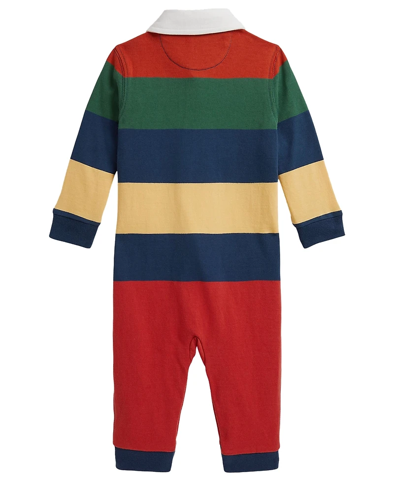 Polo Ralph Lauren Baby Boys' Striped Cotton Rugby Coverall