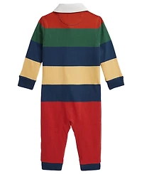 Polo Ralph Lauren Baby Boys' Striped Cotton Rugby Coverall
