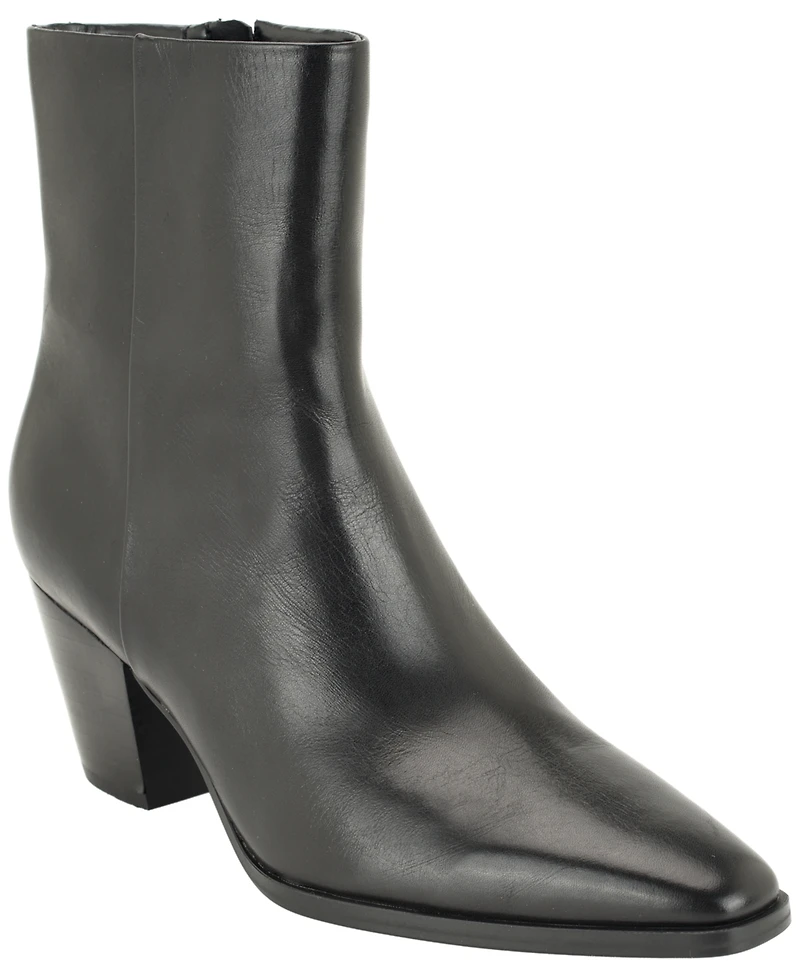 Calvin Klein Women's Hartford Leather Square Toe Dress Booties