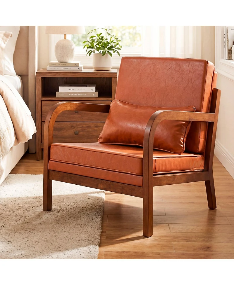 Slickblue Modern Accent Chair Upholstered Armchair for Living Room Bedroom