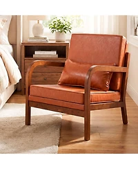 Slickblue Modern Accent Chair Upholstered Armchair for Living Room Bedroom