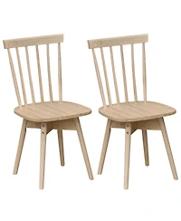 Slickblue Set of 2 Windsor Dining Chairs with Swivel Seat Rubber Wood Frame