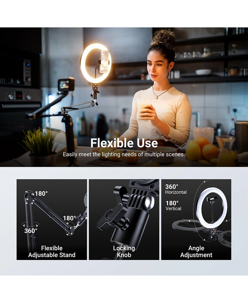 Neewer N44 Ring Light with 10W, CRI85, Bi Color for select iPhone models