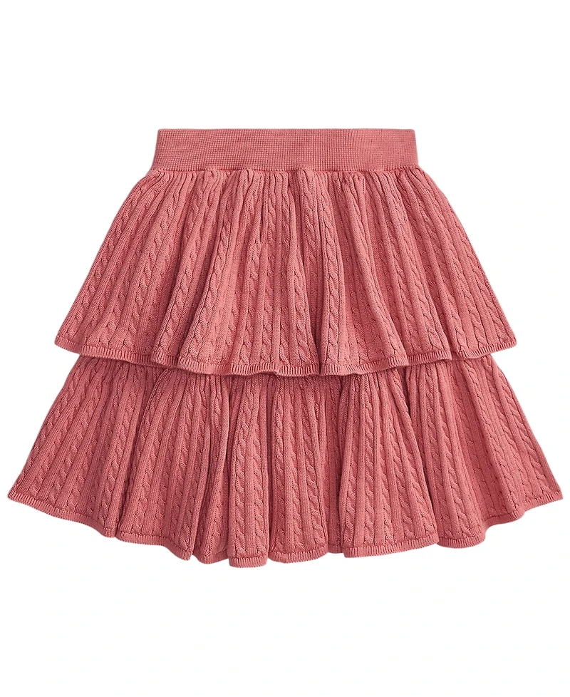 Polo Ralph Lauren Girls' 7-16 Mini-Cable Tiered Cotton Skirt
