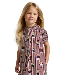 Polo Ralph Lauren Girls' 2T-6X Bear Poplin Short-Sleeve Dress