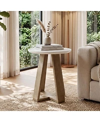 Tribesigns Round Side Table Set of 2, Modern End Table, Easy Assembly