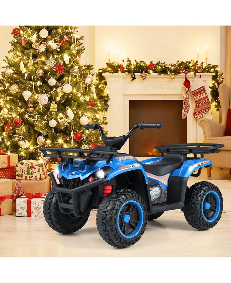 Gymax Electric Atv for Kids 24V 4-Wheeler Ride on Toy with Slow Start Songs Stories Tunes