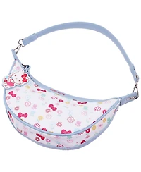 Sanrio Hello Kitty Floral Print Top Zip Shoulder Bag