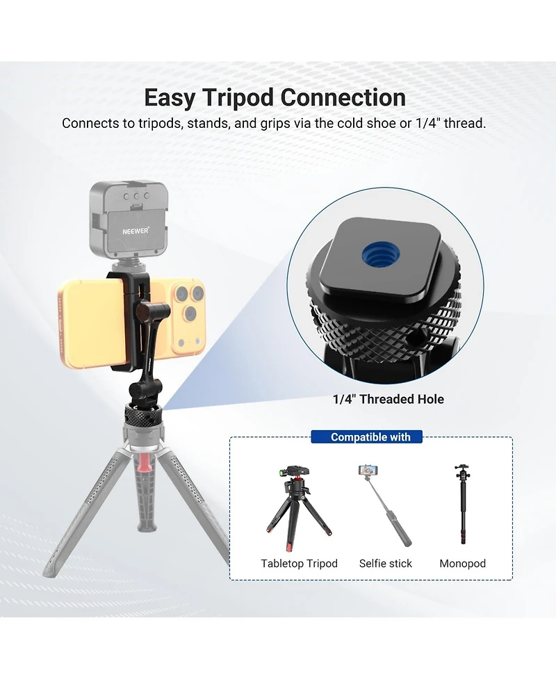 Neewer PA154 Camera Mounting Accessory for select iPhone and Android mobile devices