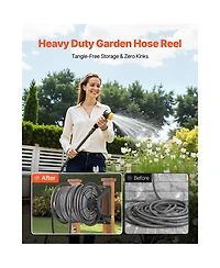 Vevor Wall Mounted Garden Hose Ree Manual Hose Winder Brass Fitting