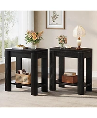 Tribesigns End Table Set of 2, Farmhouse Bedside for Living Room, Bedroom
