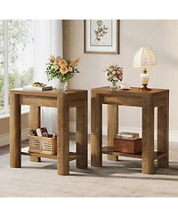 Tribesigns End Table Set of 2, Farmhouse Bedside Table for Living Room, Bedroom