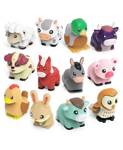 Gnuadz 12 Pack Barnyard Mold Free Bath Toys Sealed Squeezable Float Pool
