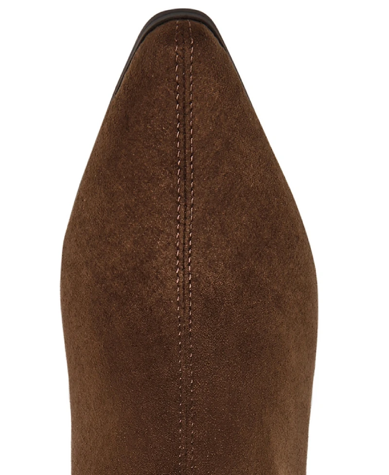 Anne Klein Women's Cosia Microsuede Pointed Toe Heeled Dress Booties