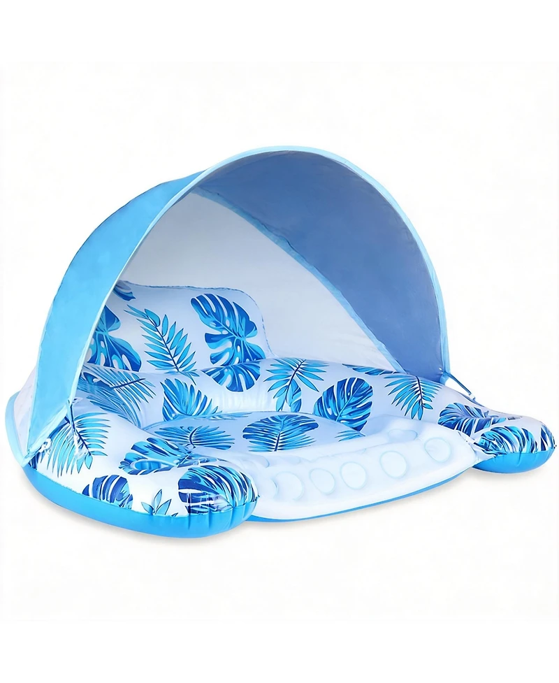 Aofar Pool Float Chair Lounge Sun Shade Cup Holder Inflatable