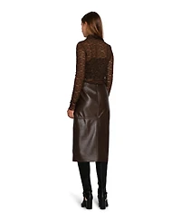 Belle & Bloom Women's Understated Leather Pencil Skirt