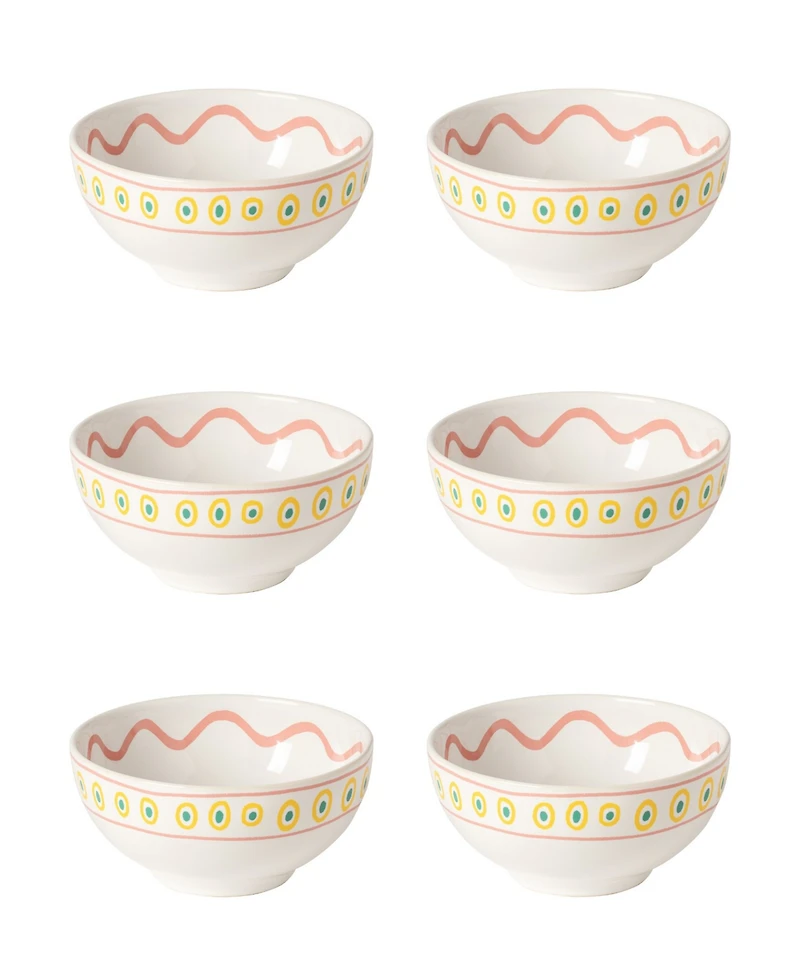 Costa Nova Tulip Stoneware Cereal Bowls, Set of 6
