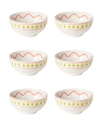 Costa Nova Tulip Stoneware Cereal Bowls, Set of 6