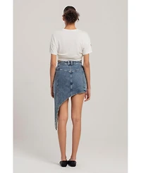 Pcfg Women's Free Heaven Cut Out Denim Skirt